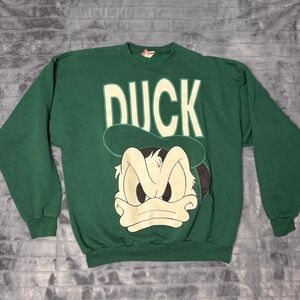 Disney Designs Donald Duck Sweatshirt Unisex OS Green Vintage 90s Graphic USA